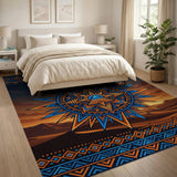 Southwestern Sun Mandala Desert Area Rug