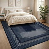 Navy Concentric Frames Geometric Area Rug