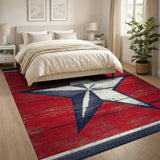 Distressed Red Barn Star Area Rug