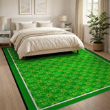 Vibrant Green Starburst Geometric Area Rug