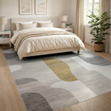 Modern Grey Gold Abstract Area Rug