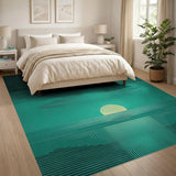Teal Sunset Geometric Area Rug
