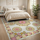 Pink Floral Mandala Vintage Rug