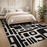 Bold Geometric Black White No. 13 Area Rug
