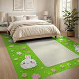 Kawaii Bunny Meadow Kids Area Rug
