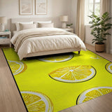 Vibrant Lemon Slices Yellow Yellow Area Rug