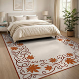 Autumn Maple Leaf Border Area Rug