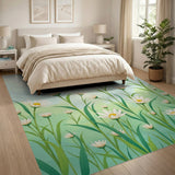 White Daisy Meadow Area Rug