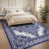 Blue and Teal Navy Medallion Navy Blue Persian Medallion Area Rug
