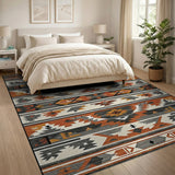 Grey Southwestern Grey Southwestern Geometric Area Rug