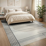 Geometric Abstract Beige Area Rug