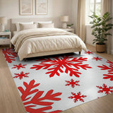 Bold Red Snowflake Area Rug