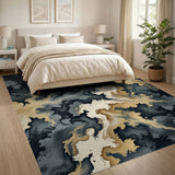 Ethereal Grey Swirl Abstract Area Rug
