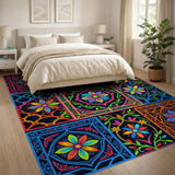 Vibrant Boho Floral Patchwork Area Rug