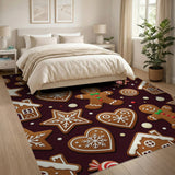 Festive Gingerbread Men Holiday Pattern Rug