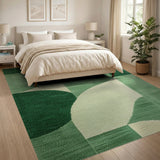 Green Geometric Abstract Area Rug