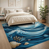 Moonlit Great Wave Ocean Area Rug
