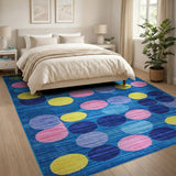 Multi-color and Patterns Vibrant Multi-Color Overlapping Circles Area Rug