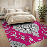 Vibrant Pink Vibrant Pink Mandala Persian Area Rug