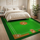 Baseball Field Geometric Area Rug