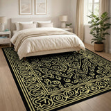 Traditional Persian Ornate Gold Filigree Persian Area Rug