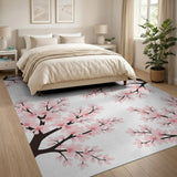 Cherry Pink Cherry Blossom Branch Area Rug