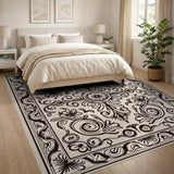 Ornate Beige Persian Floral Beige and Neutral Area Rug
