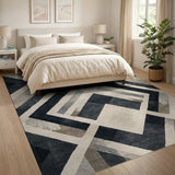 Bold Geometric Black White No. 5 Area Rug