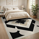 Black Starburst Geometric Heritage Rug