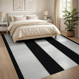Black and White Bold Vertical Bold Black White Vertical Stripe Area Rug