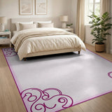 Elegant Pink Swirl Border Area Rug