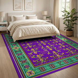 Purple Fleur-de-Lis Heritage Area Rug