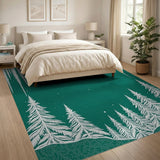 Snowy Pine Forest Icicle Area Rug