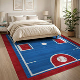 Multi-color and Patterns Baseball Field Area Rug
