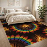 Rainbow Campfire Boho Area Rug