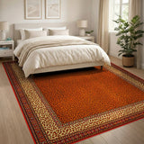 Geometric Modern Bold Orange Leopard Print Area Rug