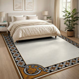 Traditional Persian Ornate Orange Floral Border Area Rug