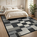 Bold Black White Geometric No. 4 Area Rug