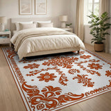 Ornate Orange Traditional Persian Rug
