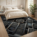ODIKA Vintage Distressed Mandala Washable Rug - Non-Slip Low Pile Geometric Area Rug
