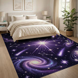 Purple Cosmic Galaxy Stars Area Rug