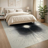 Radiant Starburst Black White Area Rug