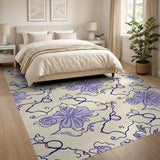 Purple Floral Vine Area Rug
