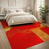 Bold Red Bold Red Geometric Modern Area Rug