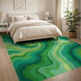 Emerald Swirl Abstract Area Rug