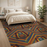 Rainbow Backpack Geometric Area Rug