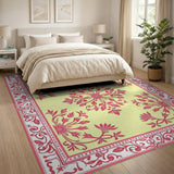 Traditional Persian Elegant Pink Floral Persian Area Rug