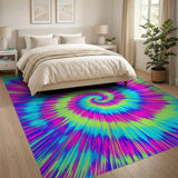 Vibrant Neon Spiral Area Rug