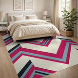Vibrant Multi-Color Chevron Geometric Area Rug