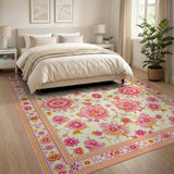 Floral Vintage Pink Pink Floral Vintage Area Rug
